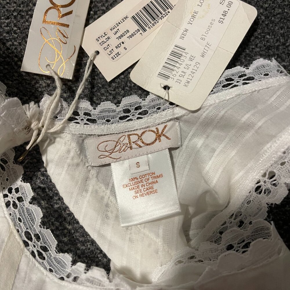 Vintage NVT Romantic Crop Top LaROK With Lace and Open Back. S -M - Picture 9 of 11